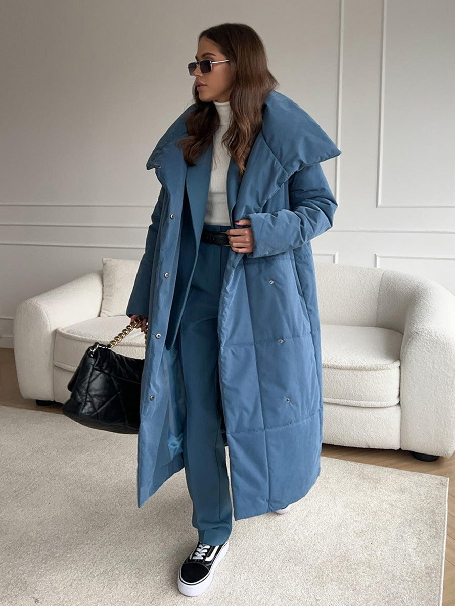 Women’s Coat - Synthetic - Quilted Padding - Oversized Fit - Maxi Length