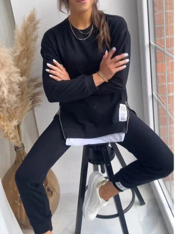 Women's Loungewear Set – Oversized Sweatshirt and Tapered Joggers – Soft Comfort Fit