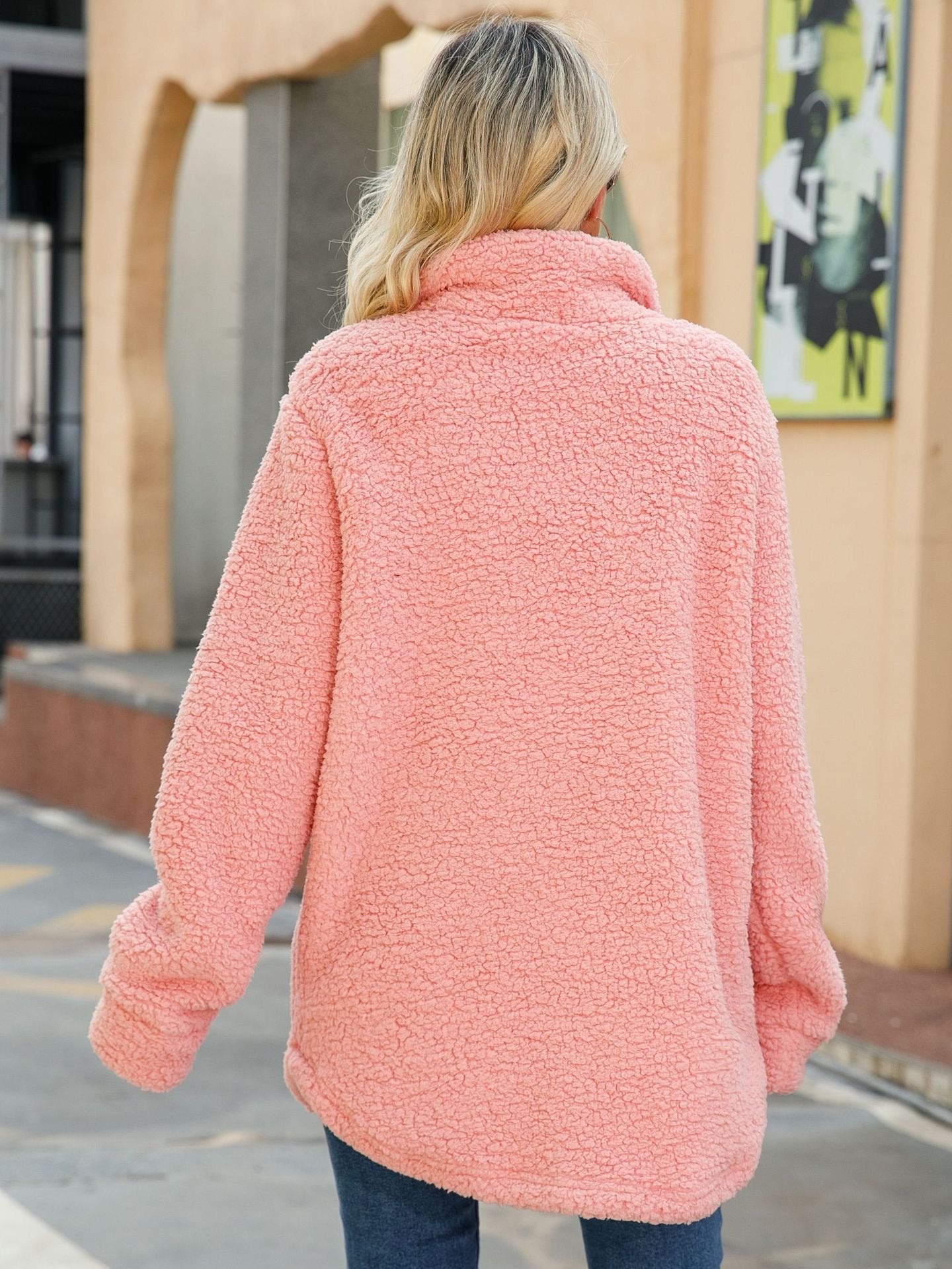 Women’s Shacket - Sherpa Fleece - Oversized Fit - Longline - Button Front