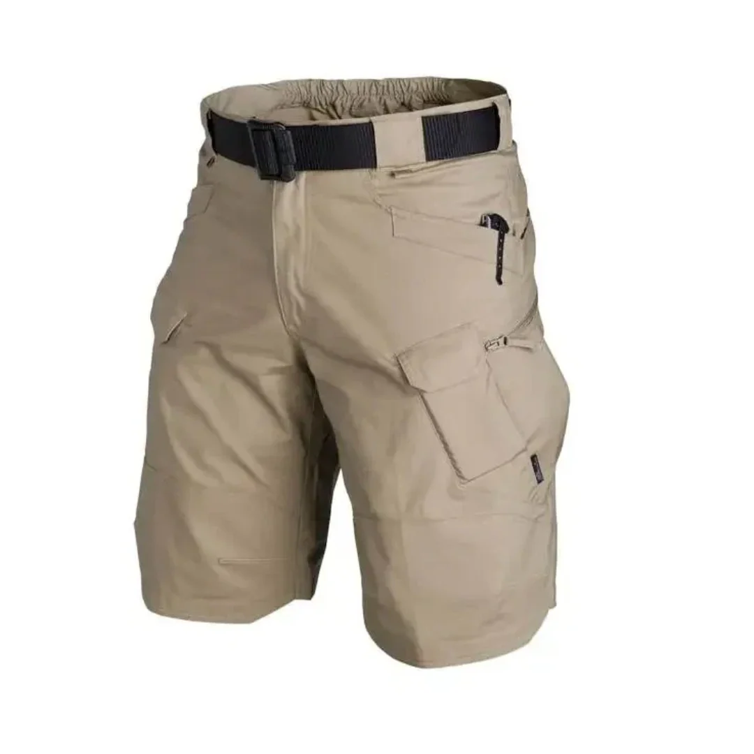 Men's Cargo Shorts – Relaxed Fit – Breathable Lightweight Fabric – 6 Zipper Pockets – Integrated Belt