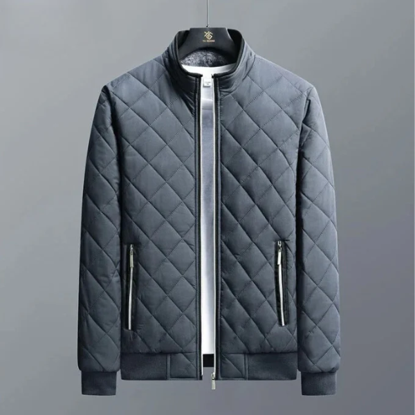 Men's Jacket – Quilted Design – Regular Fit – Wind and Water Resistant – Ribbed Edges