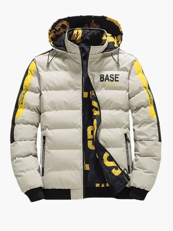 Men’s Puffer Jacket - Synthetic - Hooded - Hip Length - Ribbed Cuffs