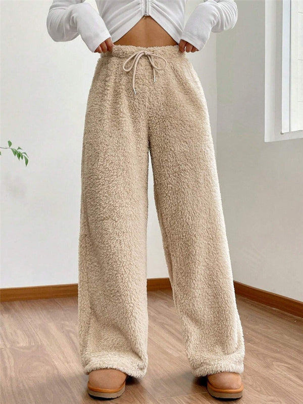 Women's Lounge Pants – Soft Fleece – Loose Fit – Elastic Waist – Full Length