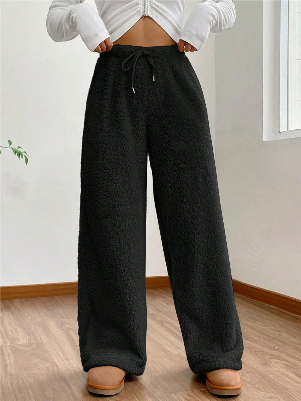 Women's Lounge Pants – Soft Fleece – Loose Fit – Elastic Waist – Full Length