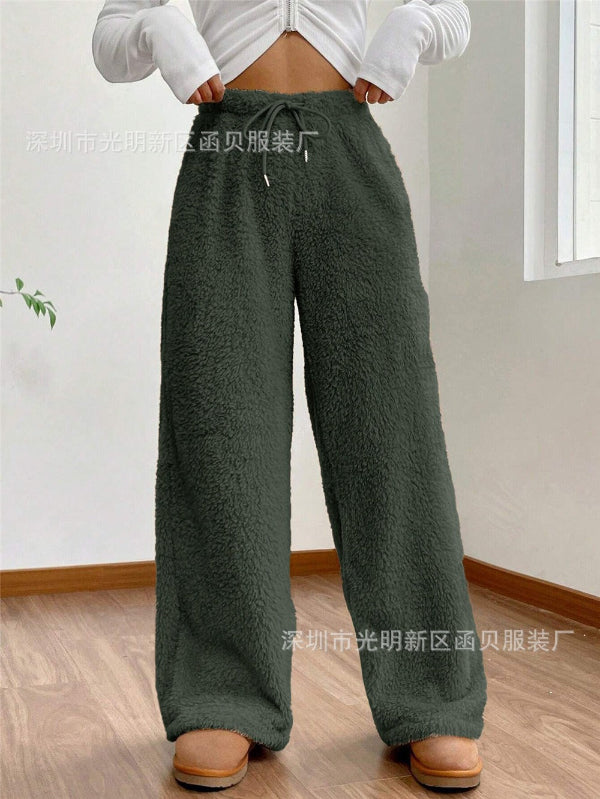 Women's Lounge Pants – Soft Fleece – Loose Fit – Elastic Waist – Full Length