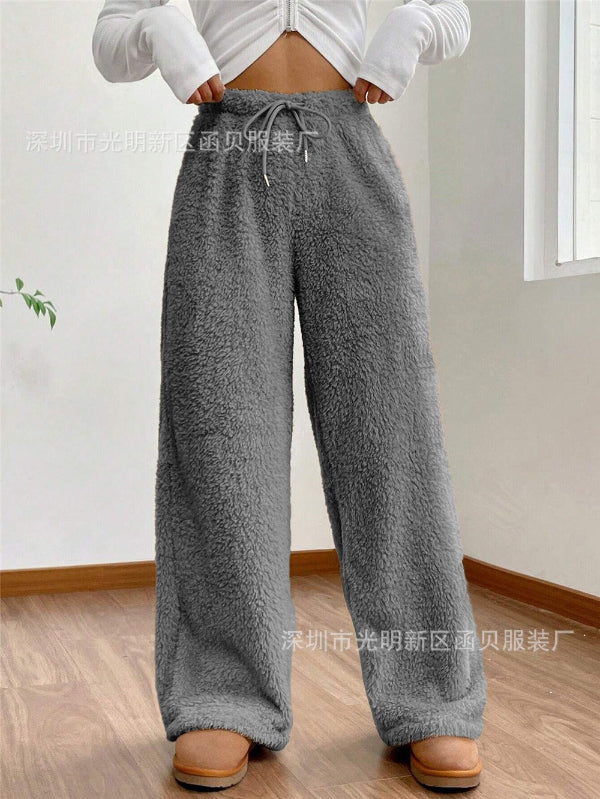Women's Lounge Pants – Soft Fleece – Loose Fit – Elastic Waist – Full Length