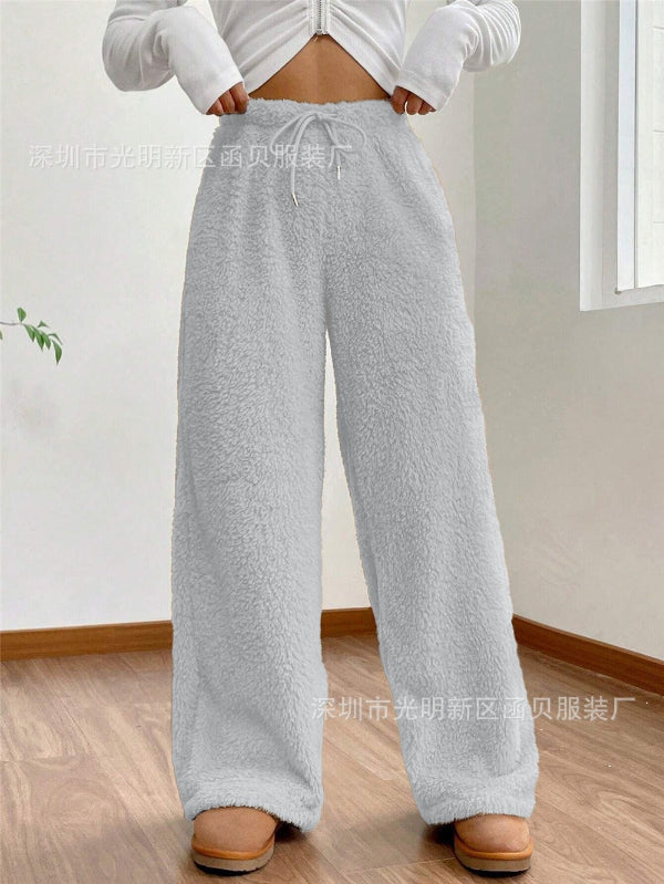 Women's Lounge Pants – Soft Fleece – Loose Fit – Elastic Waist – Full Length
