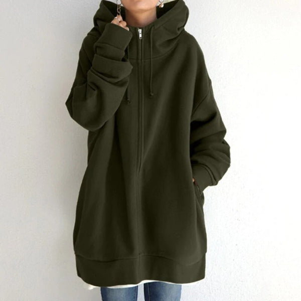 Women's Hoodie – Oversized Fit – Soft Fleece – Zipper – Long Sleeves – Everyday Use