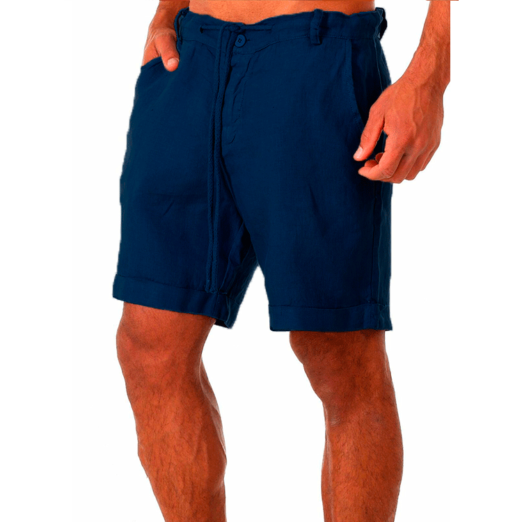 Herre Shorts - Åndbar Hørblanding - Afslappet Pasform - Justerbar Snøre & Bæltestropper