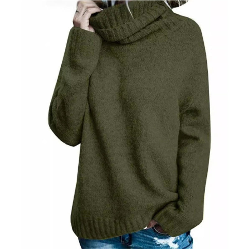 Women's Turtleneck Sweater - Thick Knit - Loose Fit - Soft and Comfortable