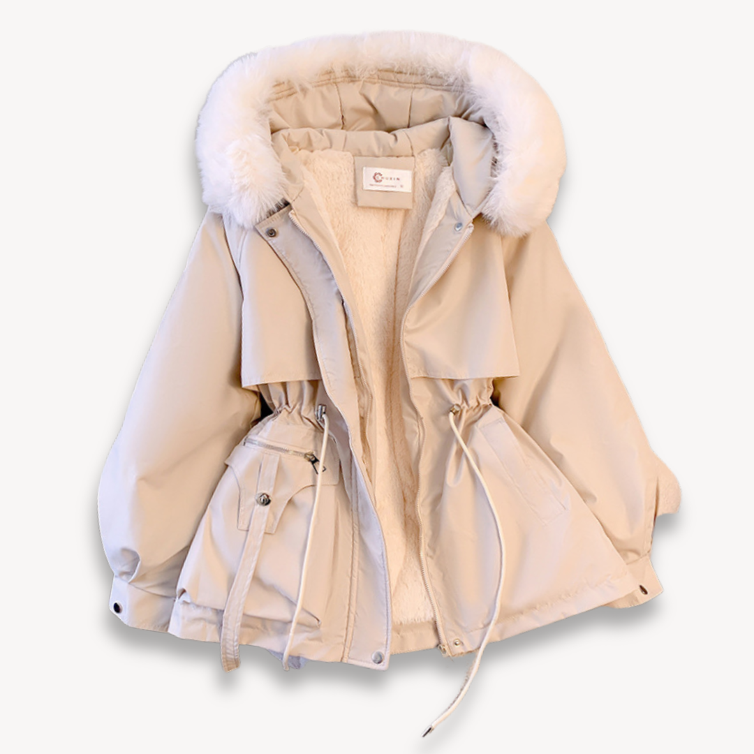 Women’s Parka Jacket - Faux Fur Lining - Removable Hood - Adjustable Fit