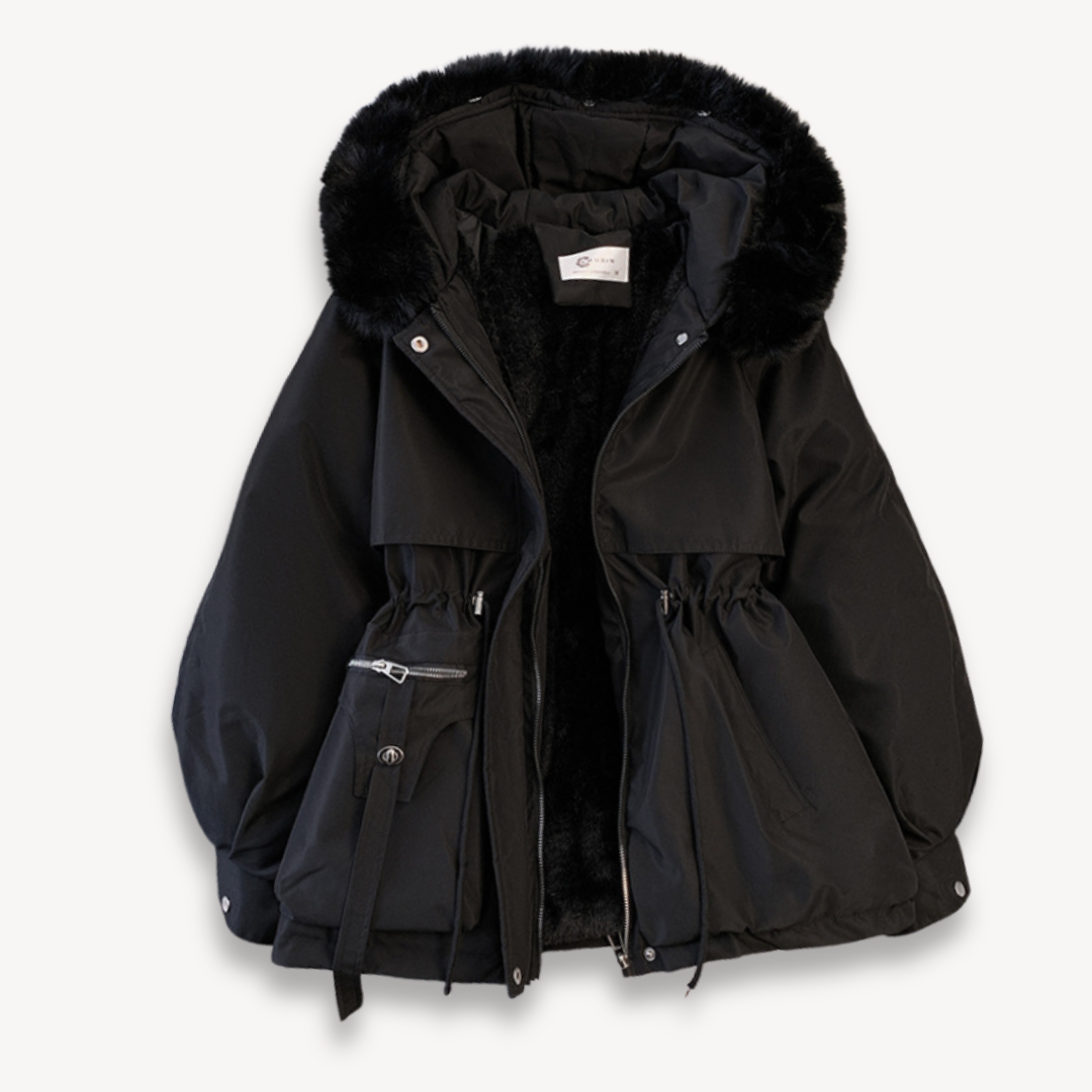 Women’s Parka Jacket - Faux Fur Lining - Removable Hood - Adjustable Fit