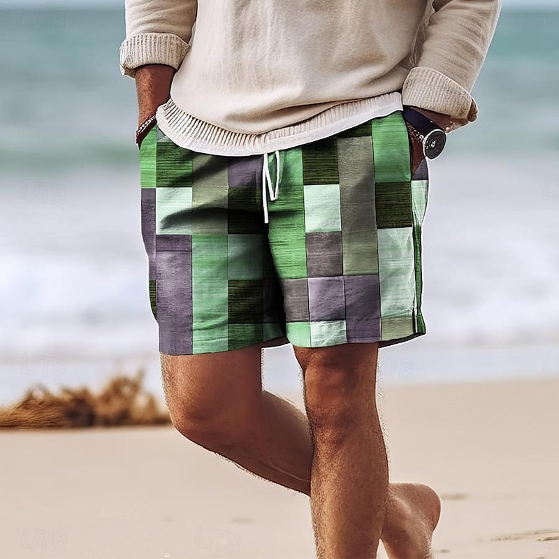 Men's Swim Shorts – Quick-Drying Fabric – Regular Fit – Medium Leg Length – Adjustable Waist
