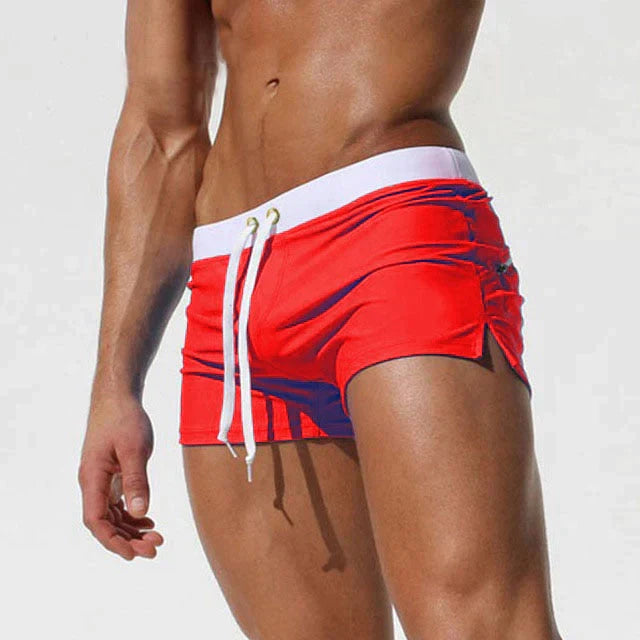 Men's Swim Shorts – Slim Fit – Short Length – Lightweight and Breathable – Adjustable Waist