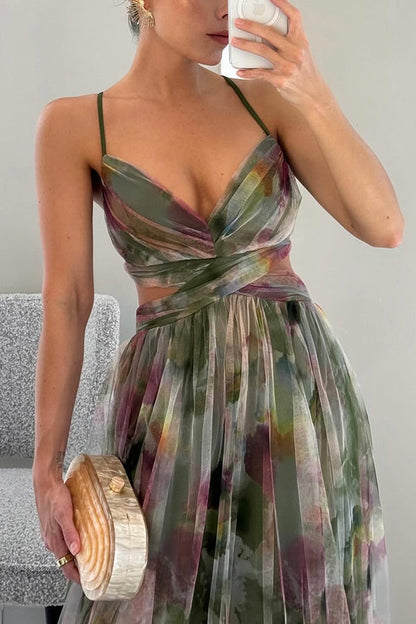 Dress for Women – Maxi Dress – Elegant Fit – Light Fabric – Flowy Skirt – Spaghetti Straps