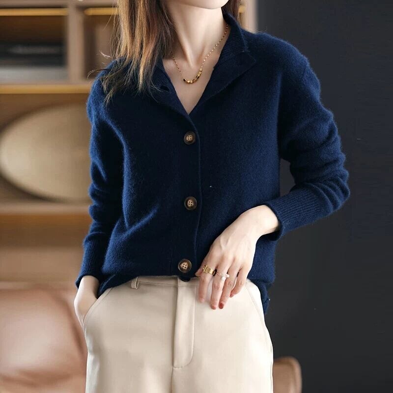 Women's Cardigan – Relaxed Fit – Button Closure – Soft and Breathable – Ribbed Edges