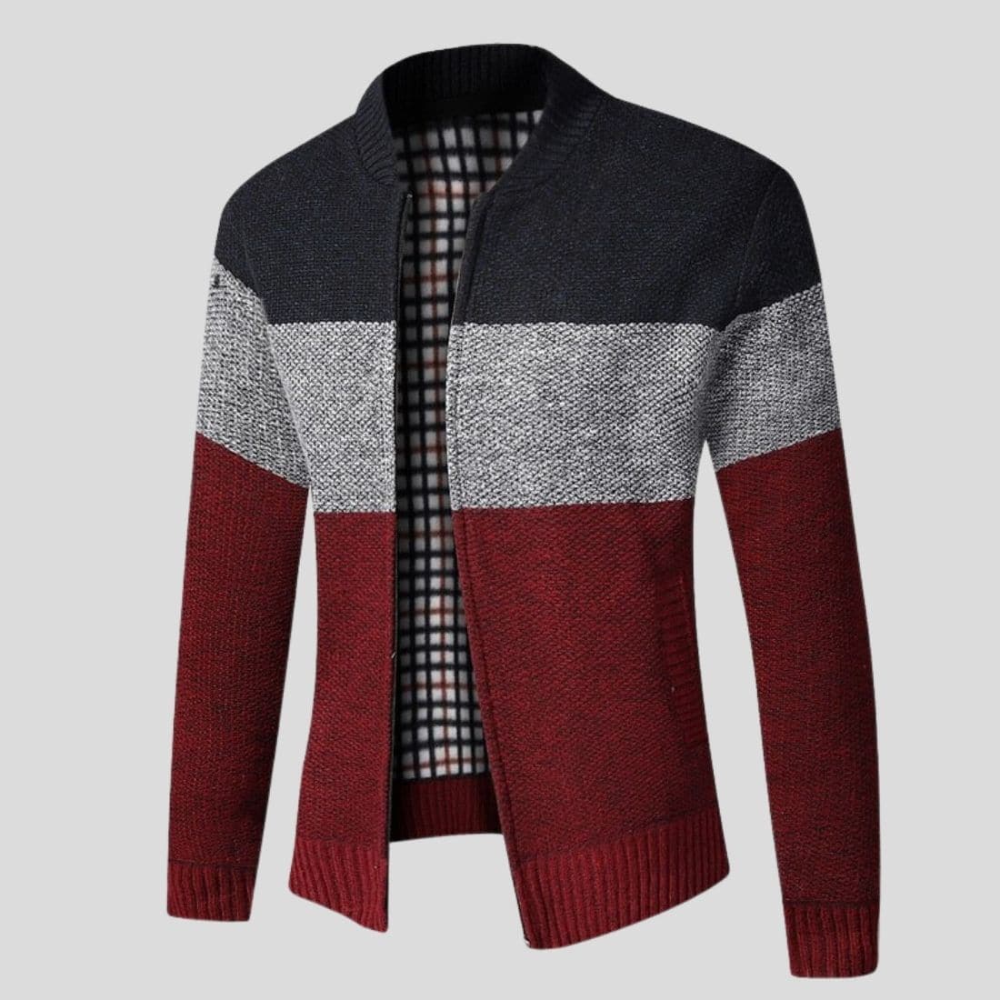 Andre - Cardigan med tricolore-design