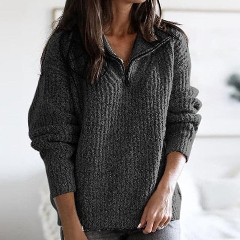 Cozy Heather Knit Pullover, komfort og stil i én blød pakke til kvinder