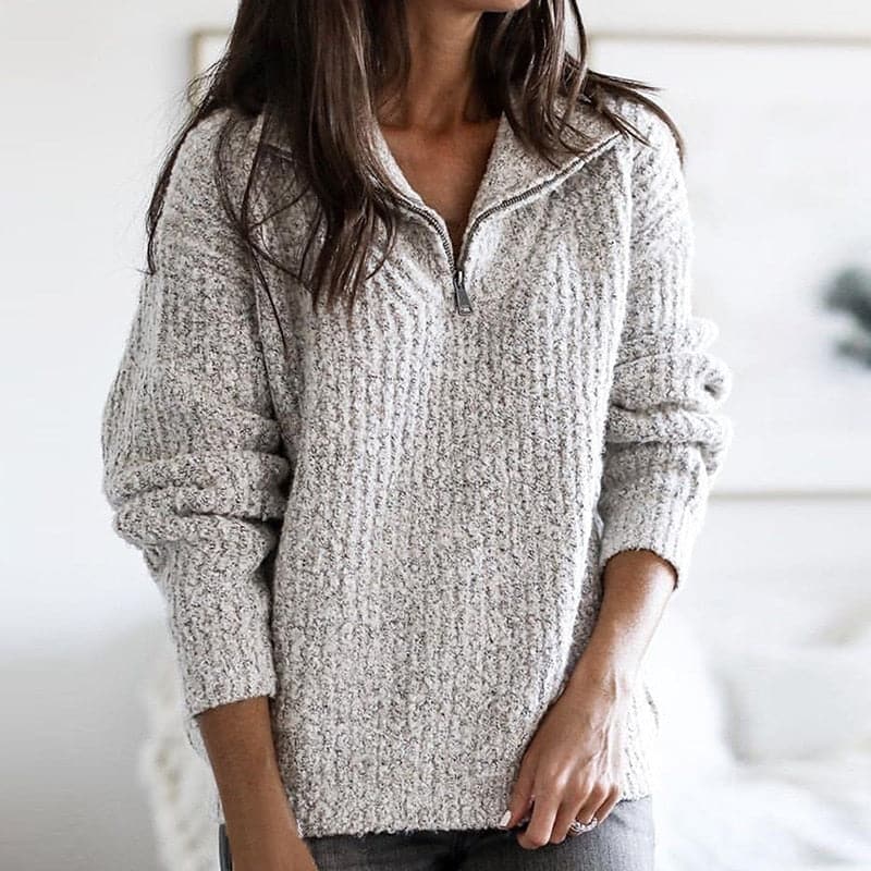 Cozy Heather Knit Pullover, komfort og stil i én blød pakke til kvinder