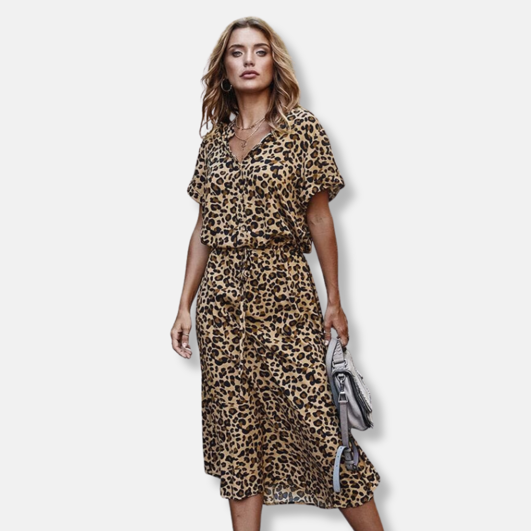 Anaïs - Elegant dress with leopard print