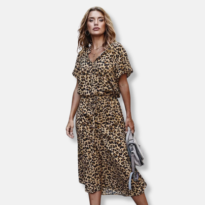 Anaïs - Elegant dress with leopard print