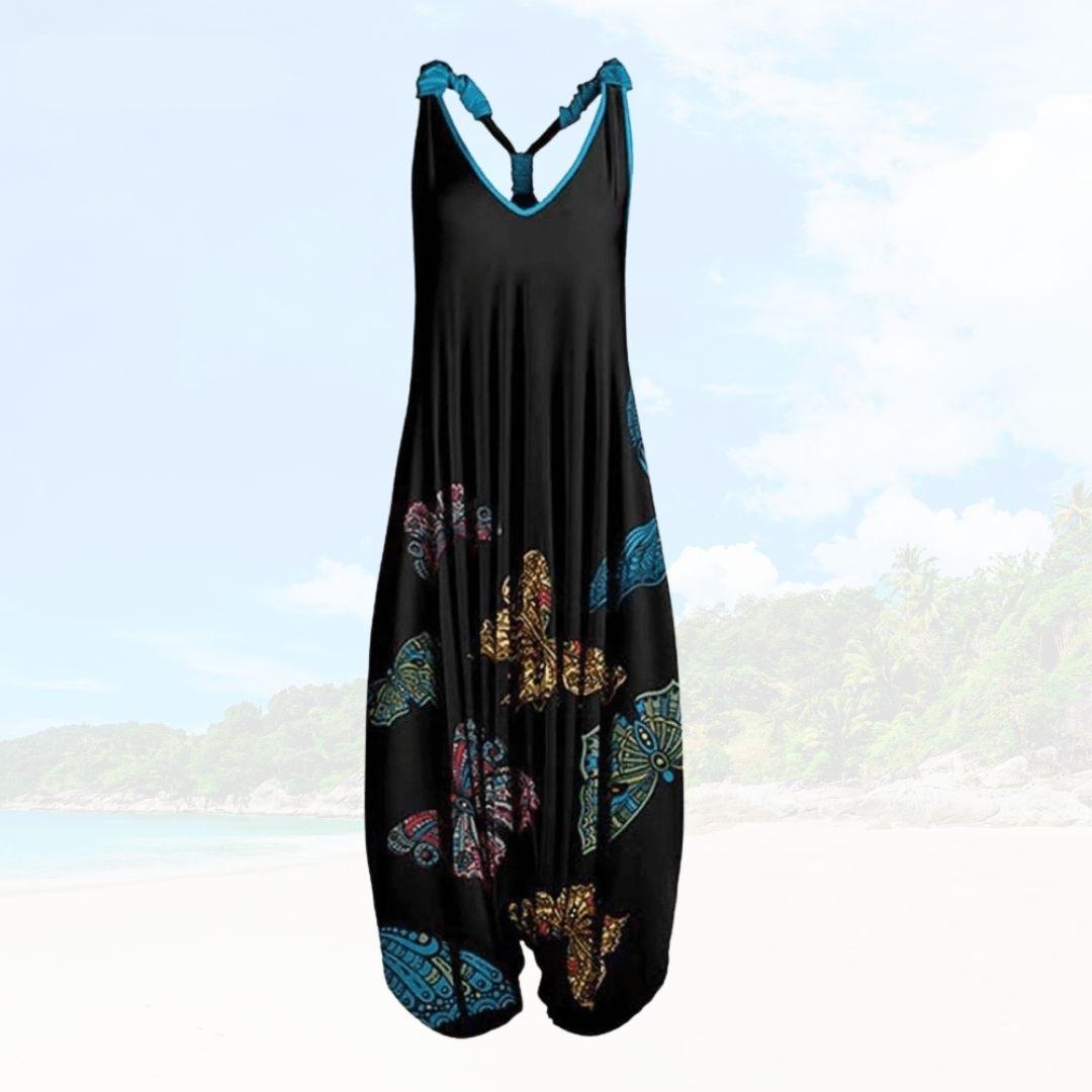 Women's Jumpsuit – Relaxed Fit – Sleeveless – Light Breathable Fabric – Full Length