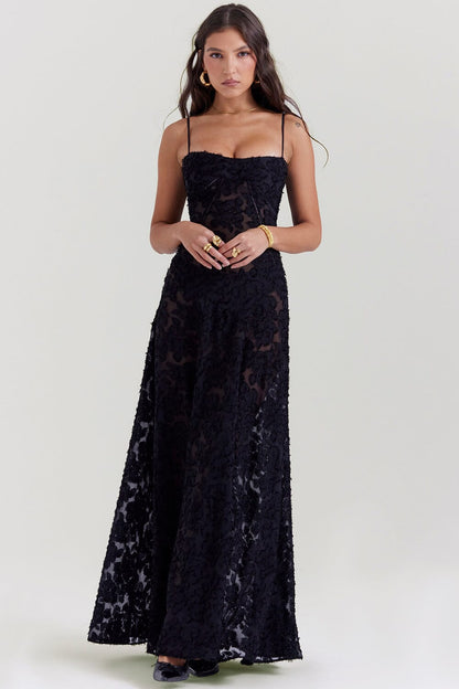 Dress for women – Maxi dress with slim fit – Light and airy – Floral pattern – Spaghetti straps