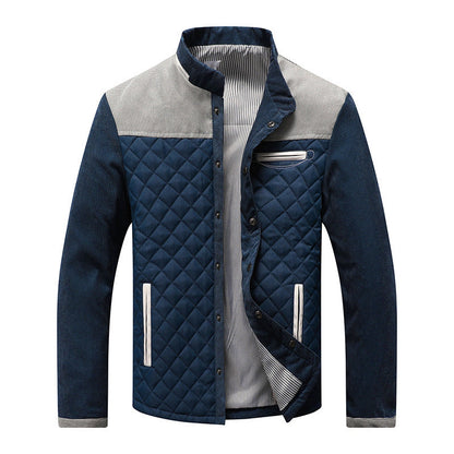 Men's Jacket – Padded Design – Tailored Fit – High Collar – Zipper Pockets
