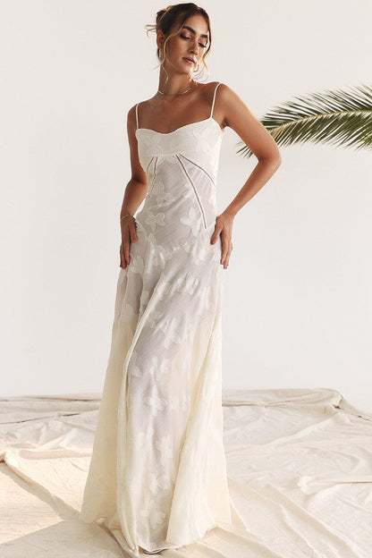 Dress for women – Maxi dress with slim fit – Light and airy – Floral pattern – Spaghetti straps