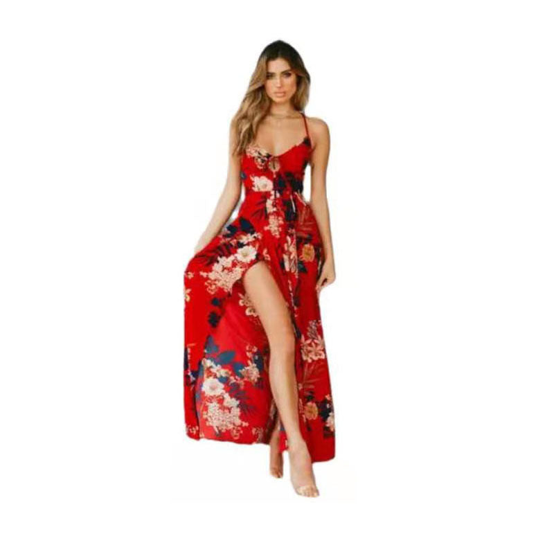 Women's Maxi Dress – Relaxed Fit – Spaghetti Straps – Floral Print – Light and Airy