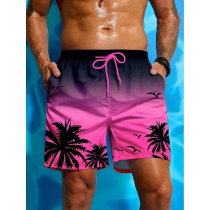 Men's Swim Shorts – Relaxed Fit – Quick-Drying Breathable Material – Medium Length