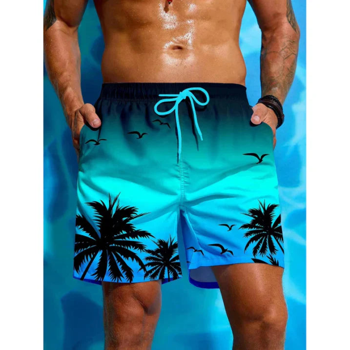 Men's Swim Shorts – Relaxed Fit – Quick-Drying Breathable Material – Medium Length