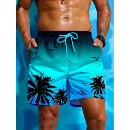 Men's Swim Shorts – Relaxed Fit – Quick-Drying Breathable Material – Medium Length