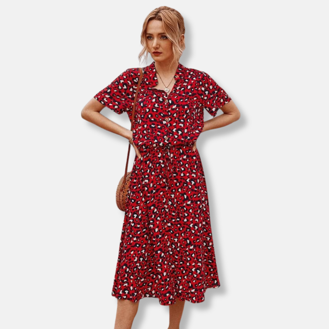 Anaïs - Elegant dress with leopard print