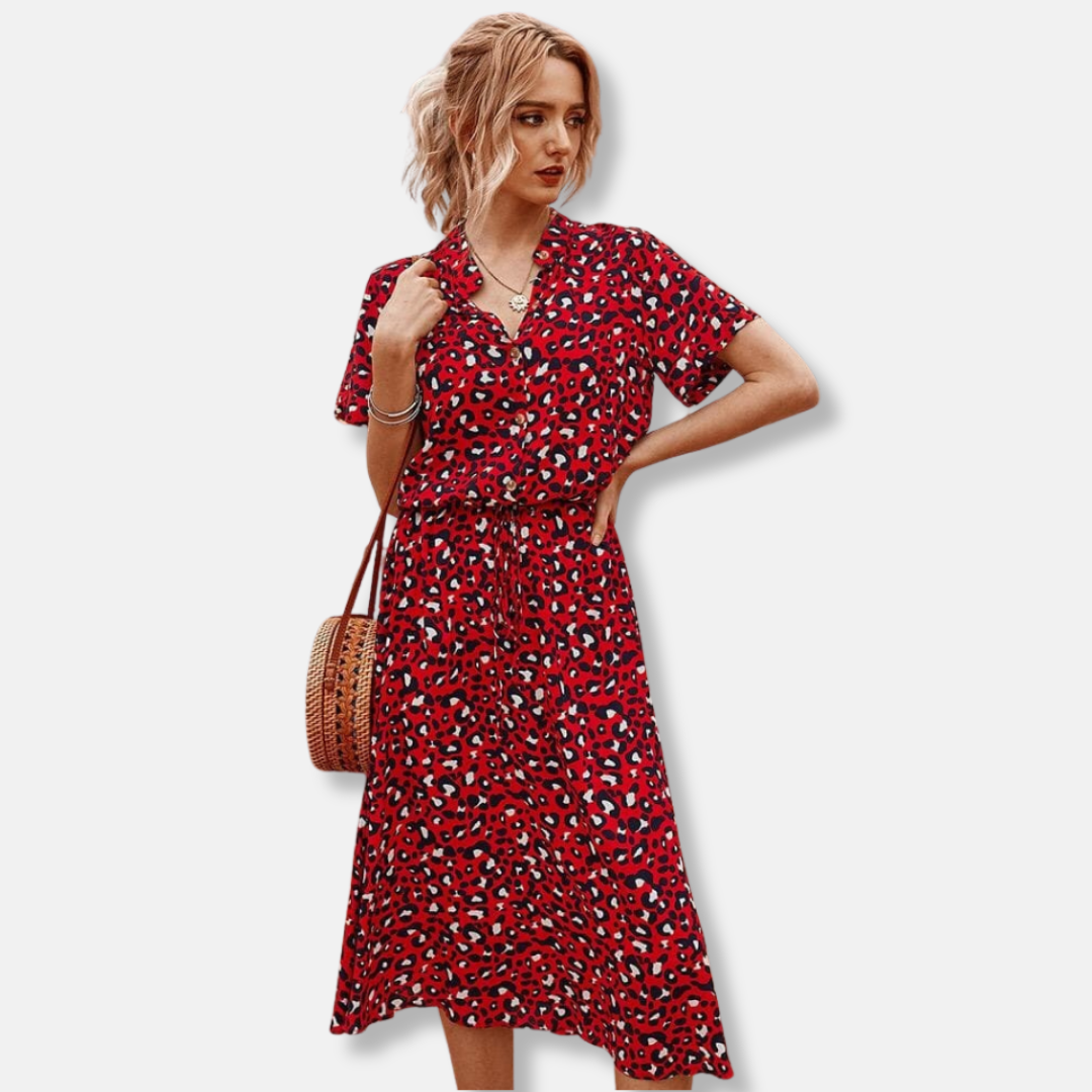 Anaïs - Elegant dress with leopard print