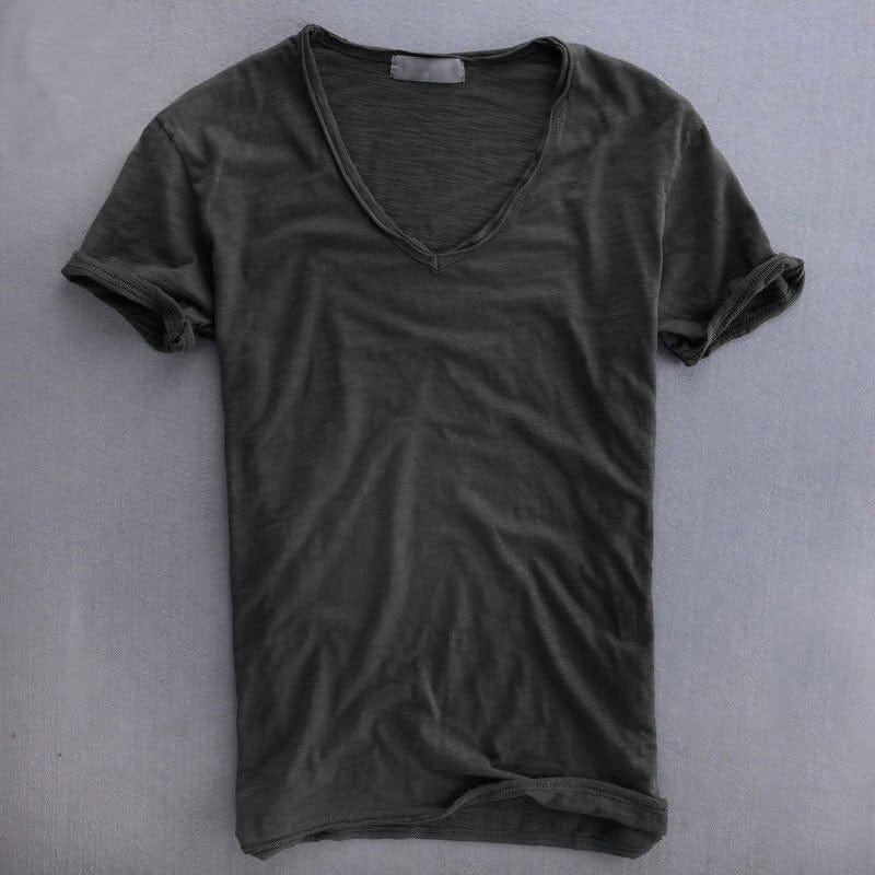 Men's T-shirt – V-neck – Soft Knit – Standard Fit – Short Sleeves – Breathable