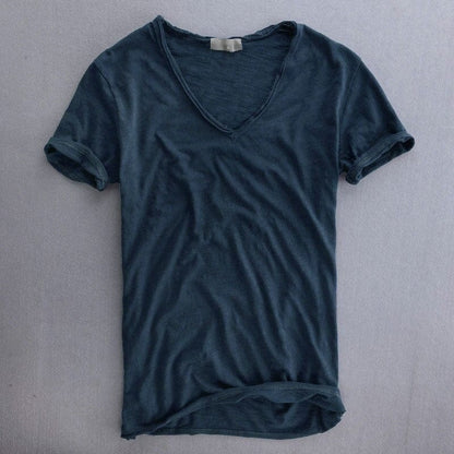 Men's T-shirt – V-neck – Soft Knit – Standard Fit – Short Sleeves – Breathable
