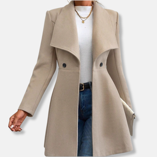 Isabella Wool Tailored Coat | Double-Breasted Mid-Thigh Coat