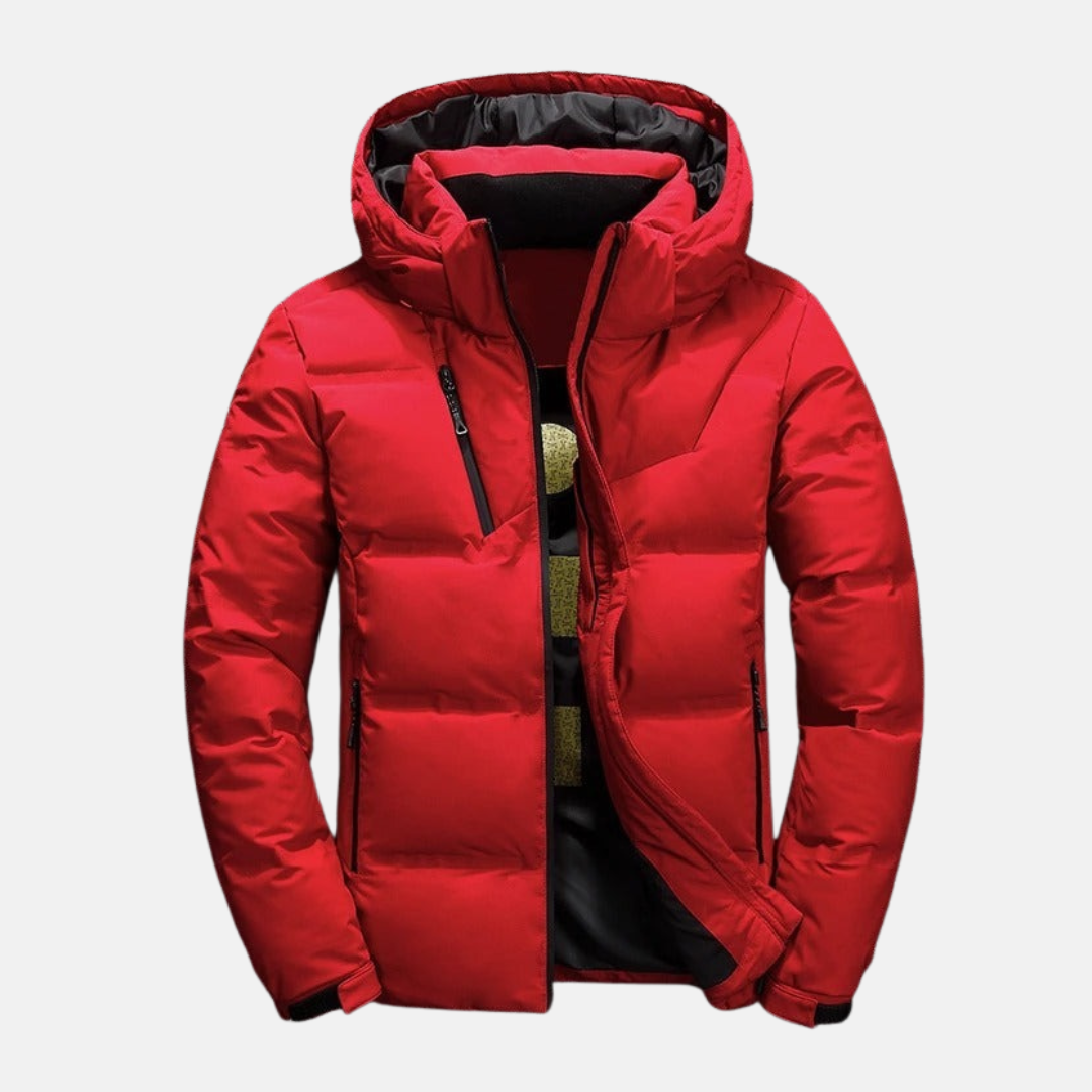 Jack Quilted Hooded Puffer Jacket | Zipper Pockets Casual Puffer Jacket
