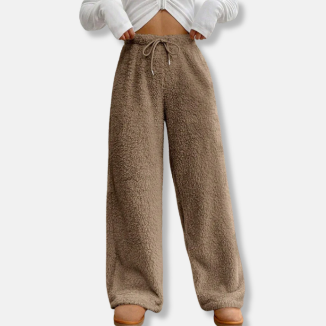 Sienna Cotton-Blend Lounge Pants | Loose Fit Full-Length Pants