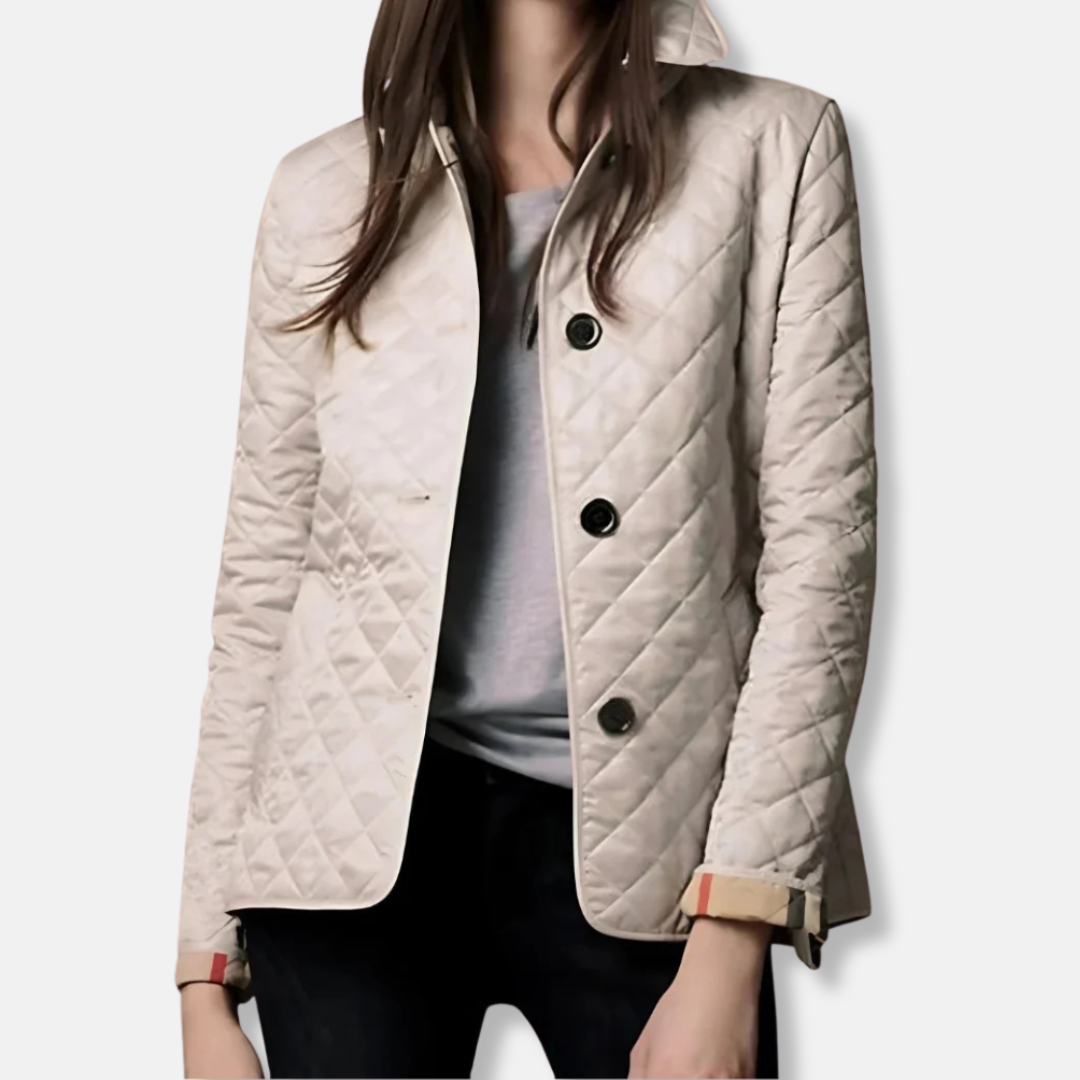 Women's Jacket – Padded – Tailored Fit – Hip Length – Button Closure