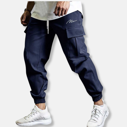 Harry Relaxed Fit Cargo Jogger Pants | Elastic Waist Side Pockets Cargo Jogger Pants
