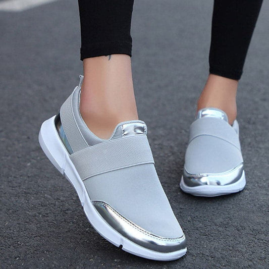 Dame Slip-on Sneakers - Komfortabel Gummisål - Elastisk Bånd - Moderne Design