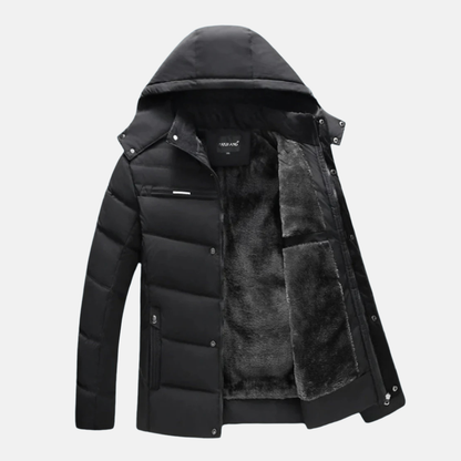 Arthur Fleece Quilted Puffer Jacket | Hooded Relaxed Fit Jacket
