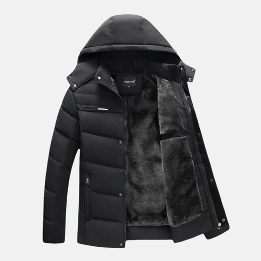 Arthur Fleece Quilted Puffer Jacket | Hooded Relaxed Fit Jacket