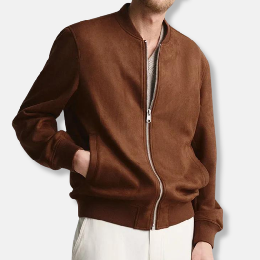 Men's Jacket – Regular Fit – Soft Fabric – Zipper Closure – Ribbed Edges – Casual Look