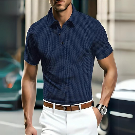 Men's Polo T-shirt – Slim Fit – Soft Knit – Classic Collar – Button Closure