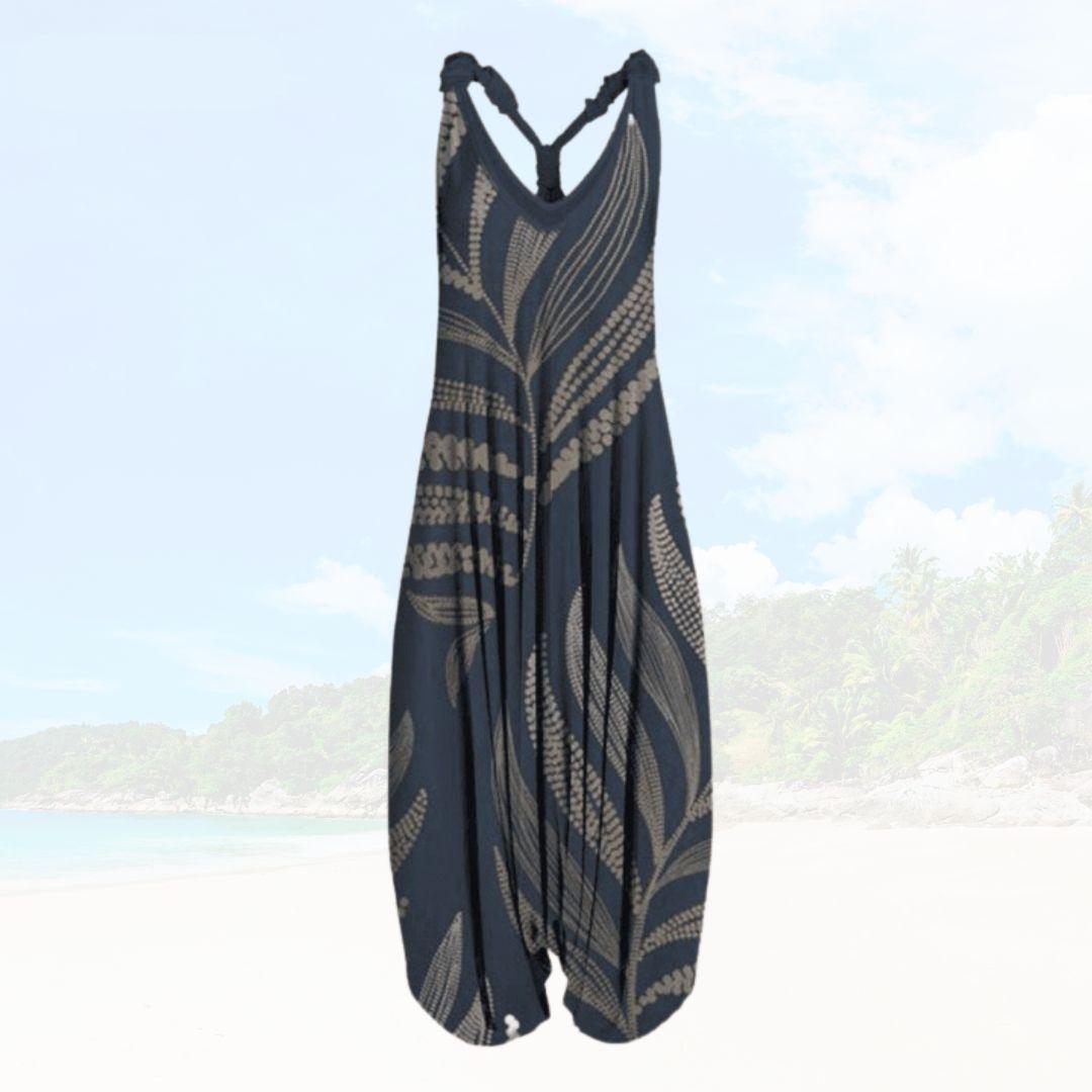 Women's Jumpsuit – Relaxed Fit – Sleeveless – Light Breathable Fabric – Full Length