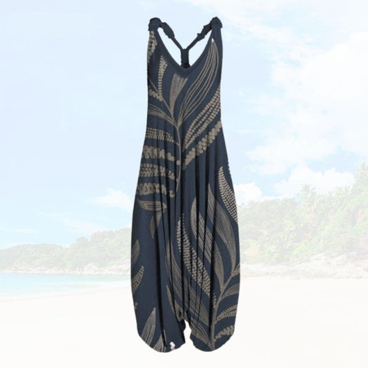Women's Jumpsuit – Relaxed Fit – Sleeveless – Light Breathable Fabric – Full Length