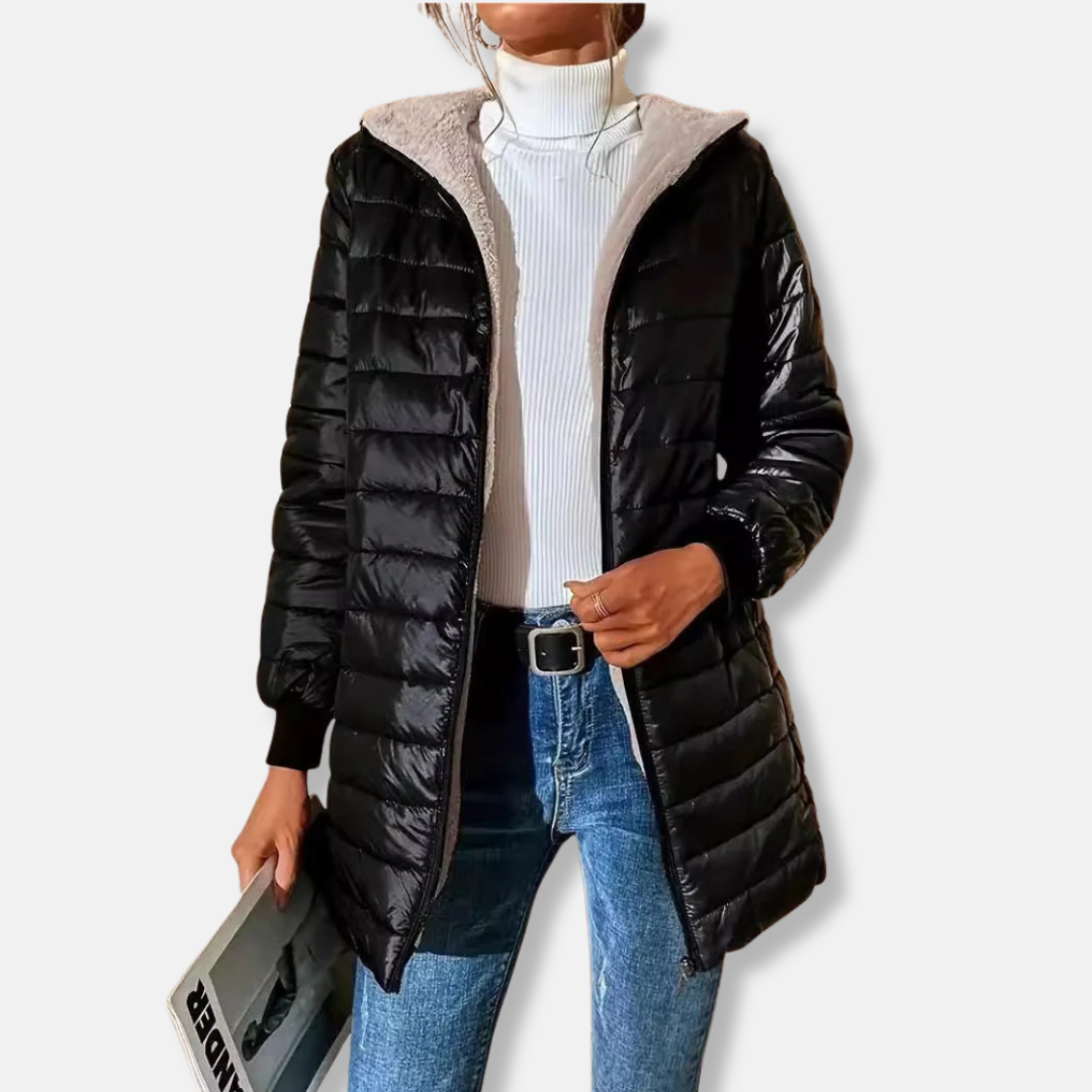 Sienna Quilted Puffer Jacket | Hooded Relaxed Fit Jacket